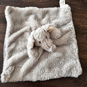 Maxx Lovey Security Blanket Plush Elephant Gray Corduroy Rattle Cream